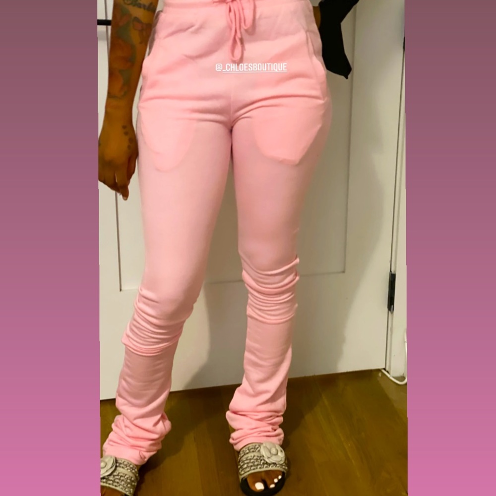 Pink Stacked Sweatpants Brand New